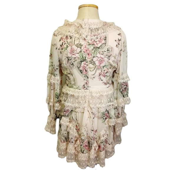 Rose Velvet Floral Dress - Picture 3 of 10